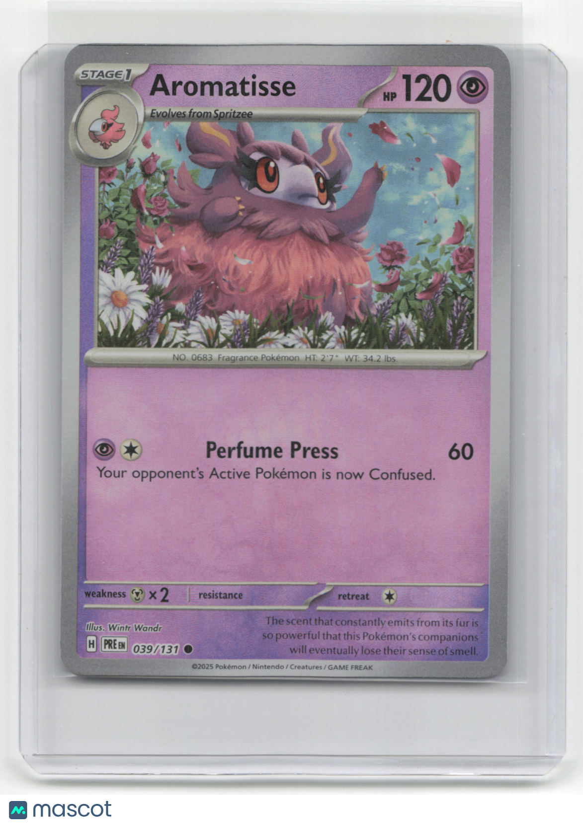 2025 Pokemon Aromatisse Prismatic Evolutions #039/131 Master Ball