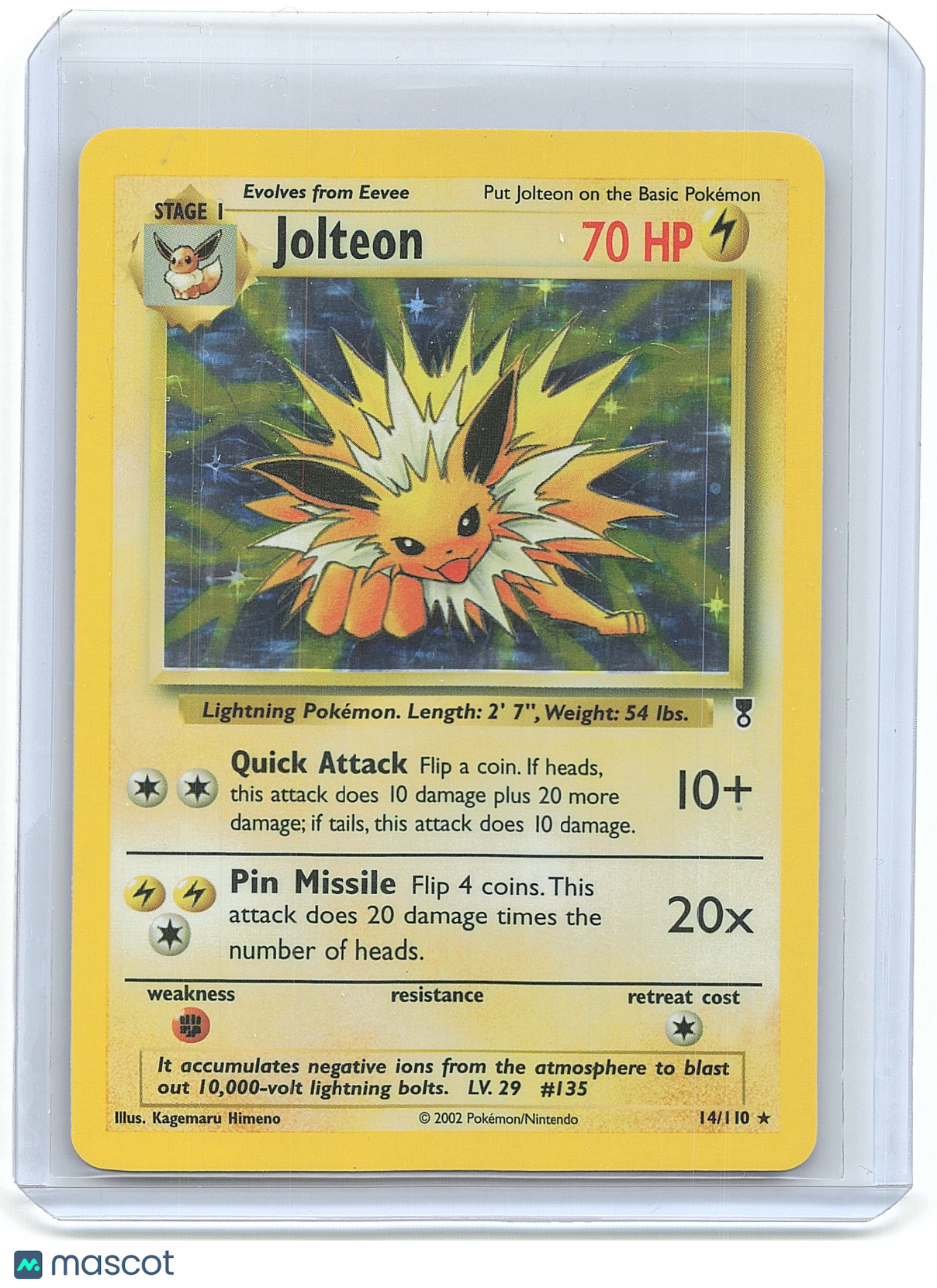 2002 Pokemon Jolteon #14/10 14/110