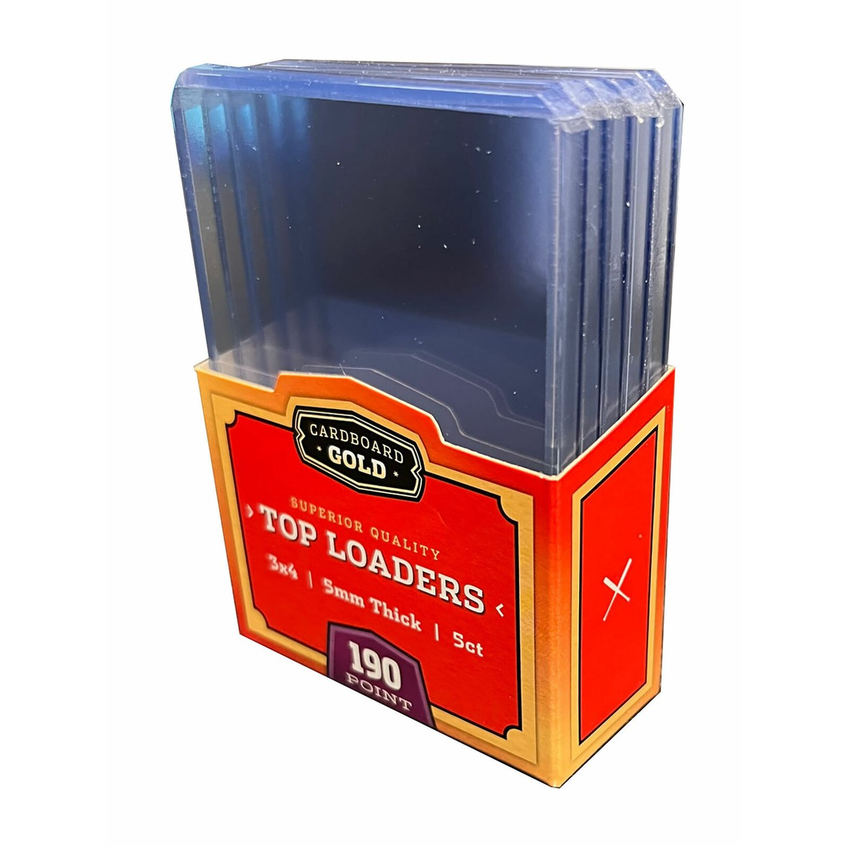 Cardboard Gold Standard 190 Pt. Clear 3" x 4" Toploader 5 ct.