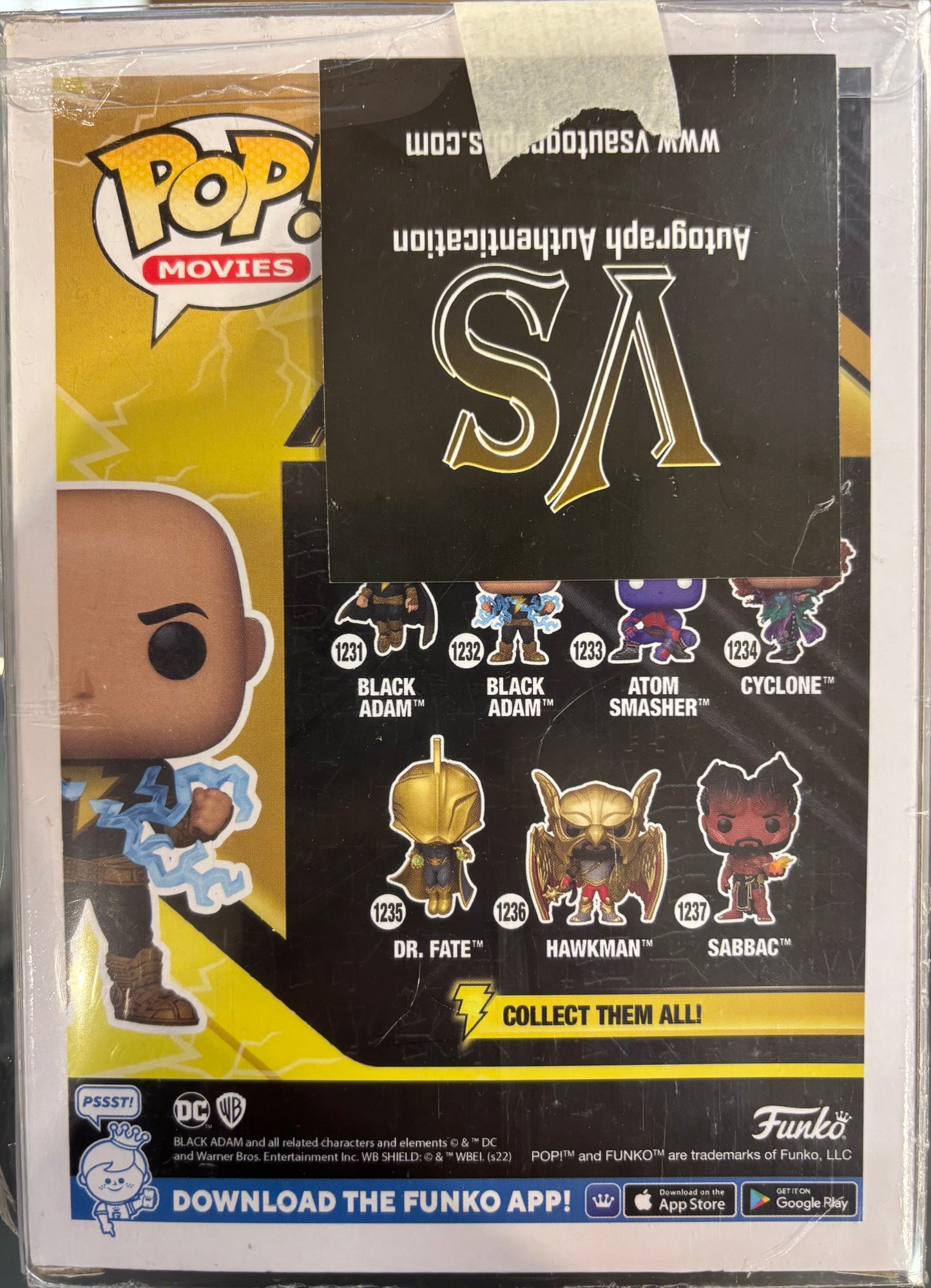 2022 Funko DC Black Adam #1232 Autographed W/ COA - Papa Joey's Collectibles