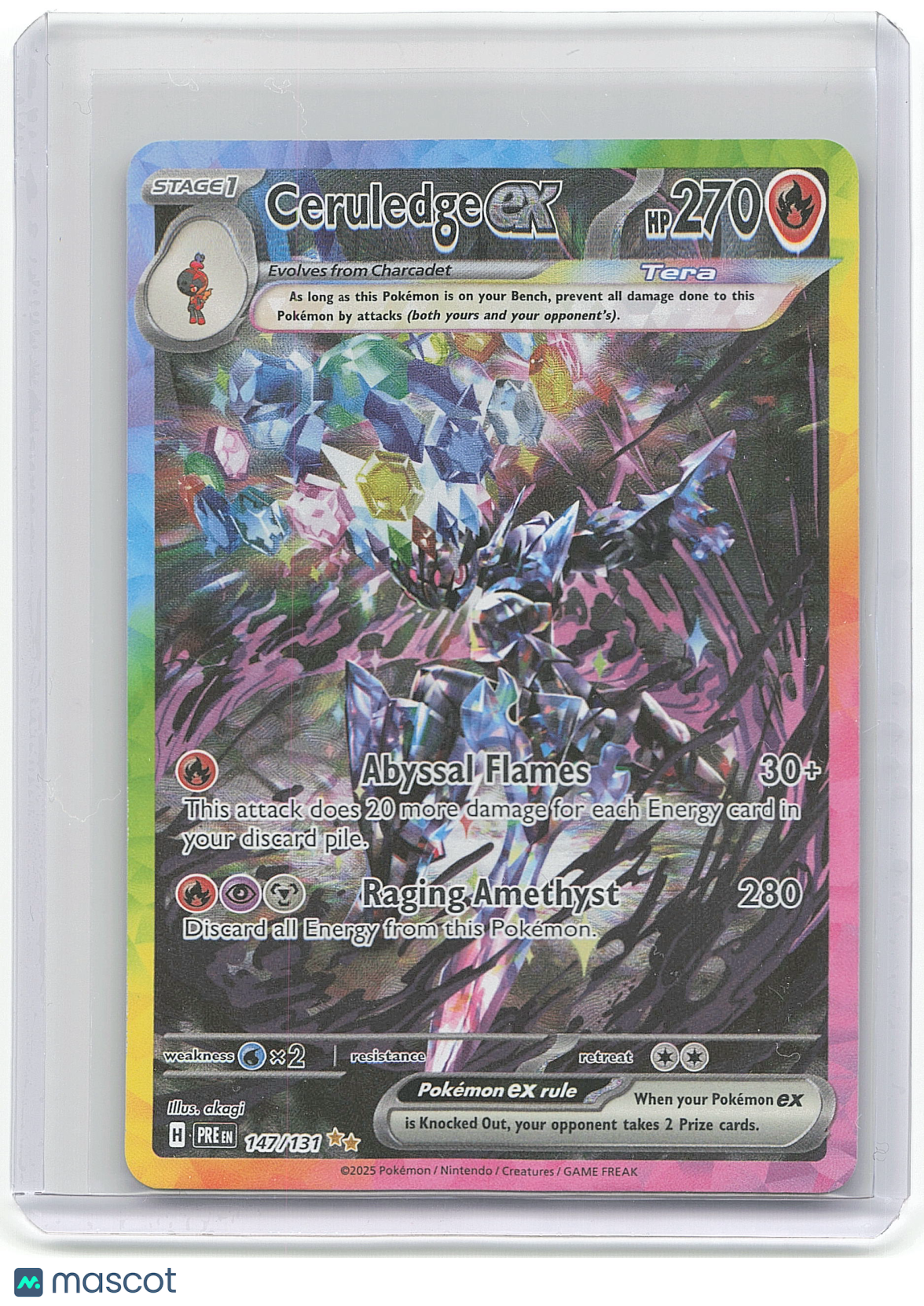2025 Pokémon Ceruledge EX Prismatic Evolutions #147/131