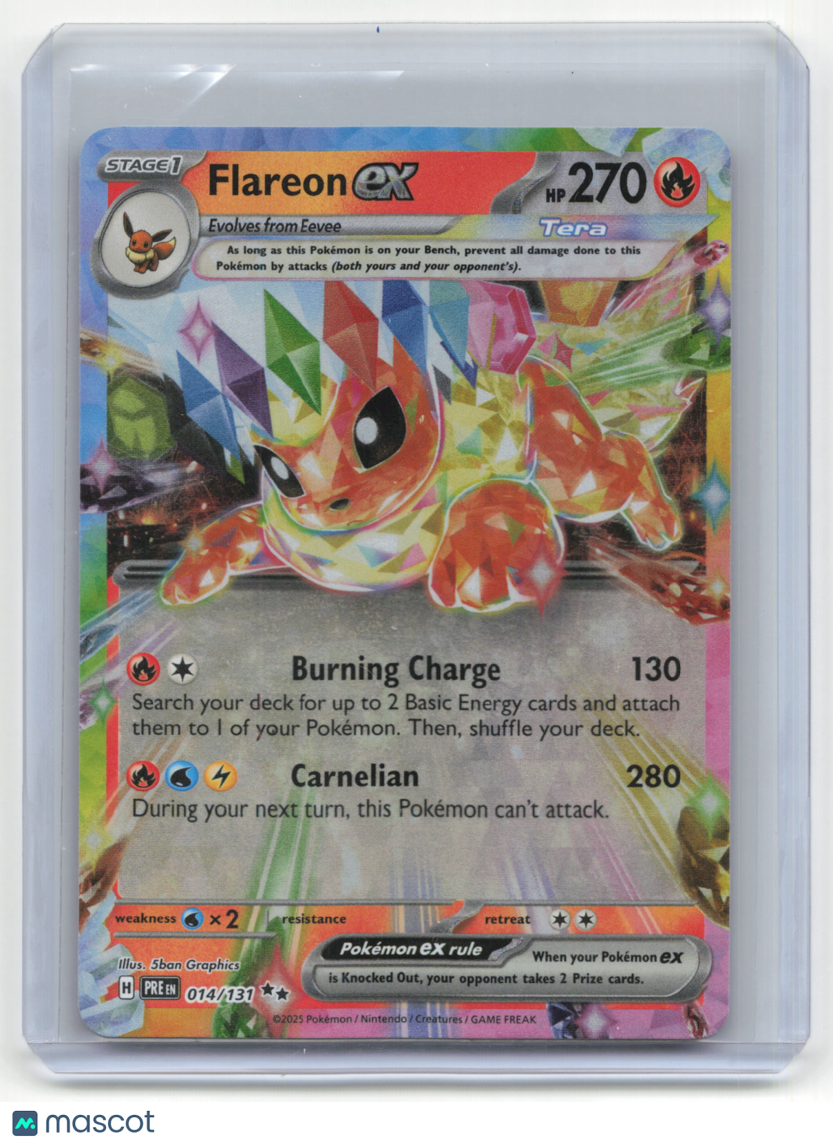 2025 Pokemon TCG Flareon EX Prismatic Evolutions #014/131
