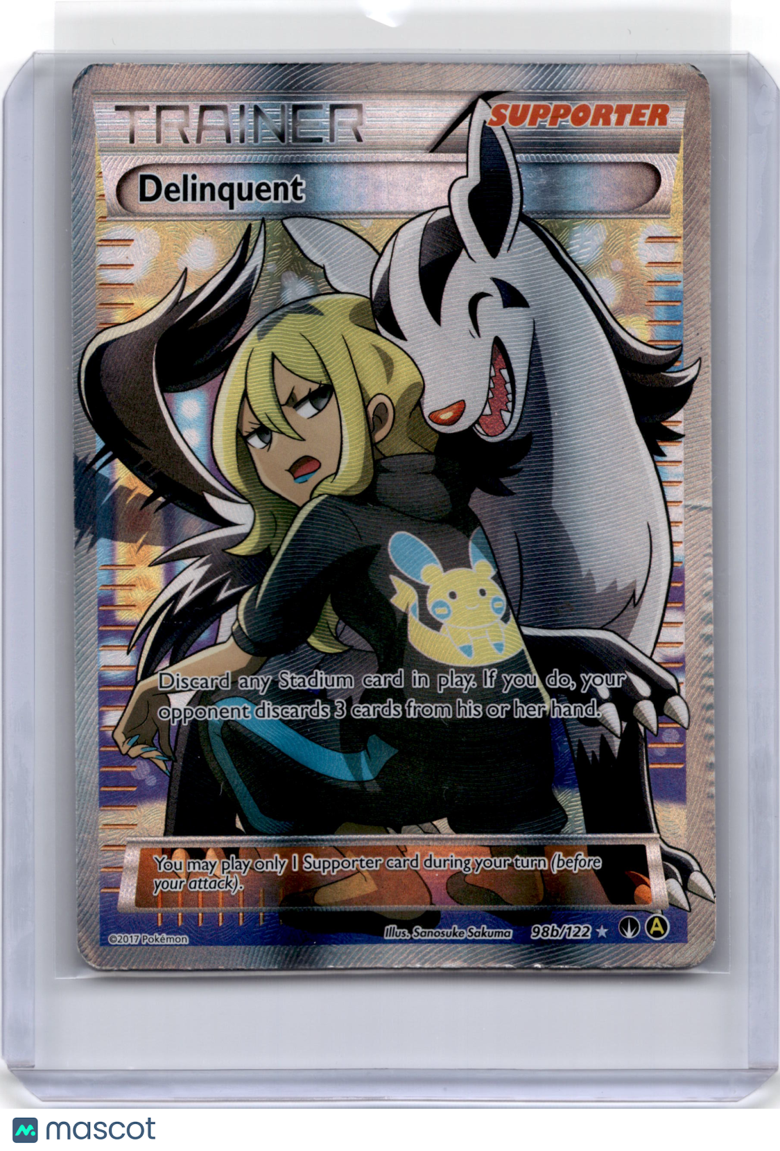 2017 Pokemon Delinquent XY Alt Art Promos #98b/122 Damaged