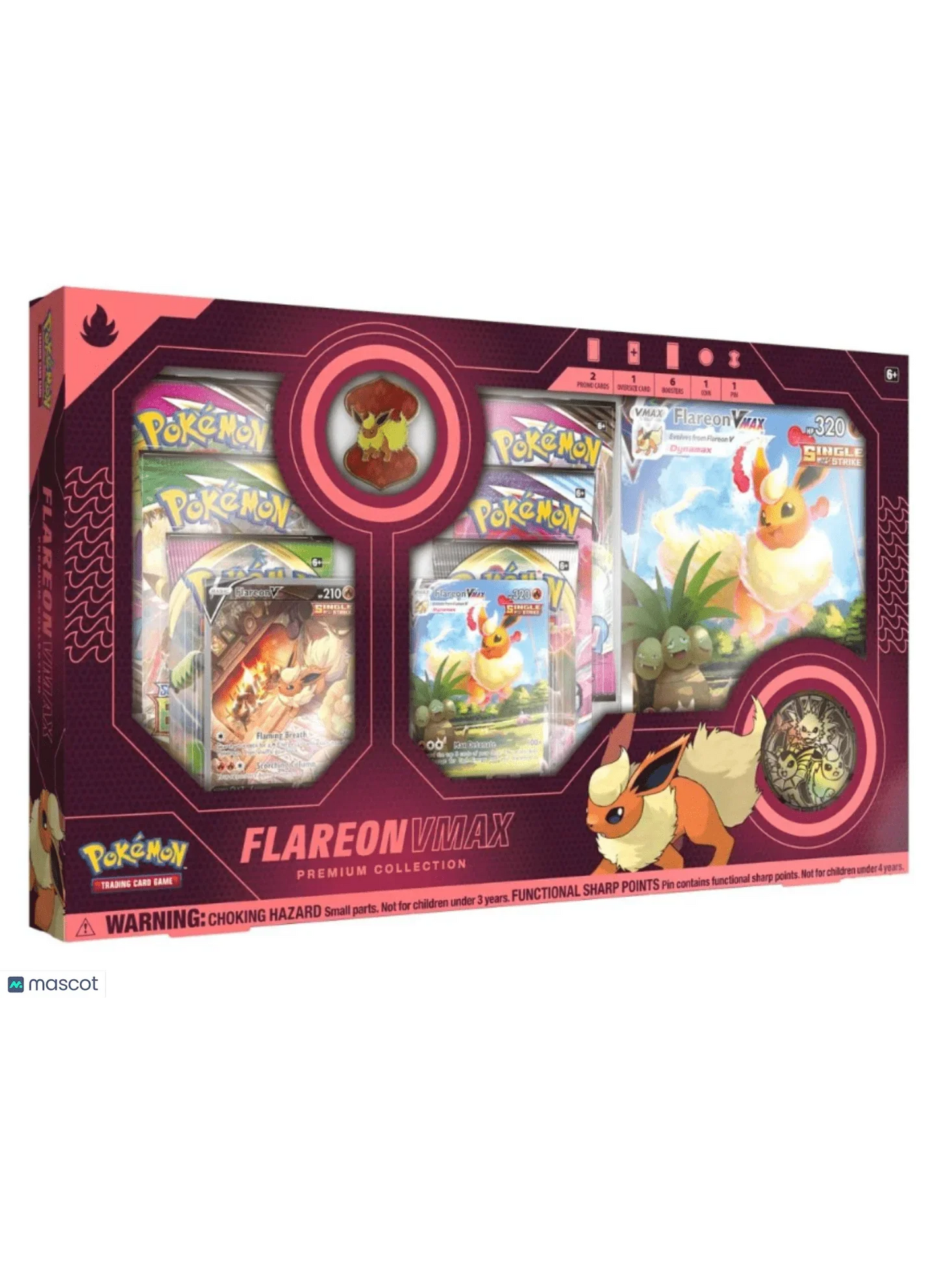 2021 Pokemon Sword & Shield Flareon VMAX Premium Collection Box - Papa Joey's Collectibles