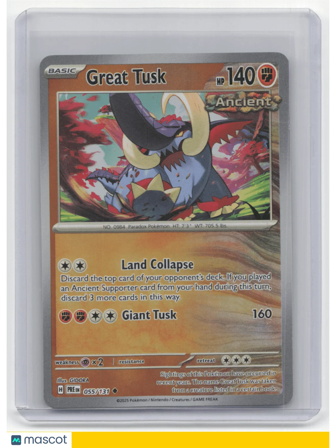 2025 Pokemon TCG Great Tusk Prismatic Evolutions #055/131 MasterBall Holo - Papa Joey's Collectibles