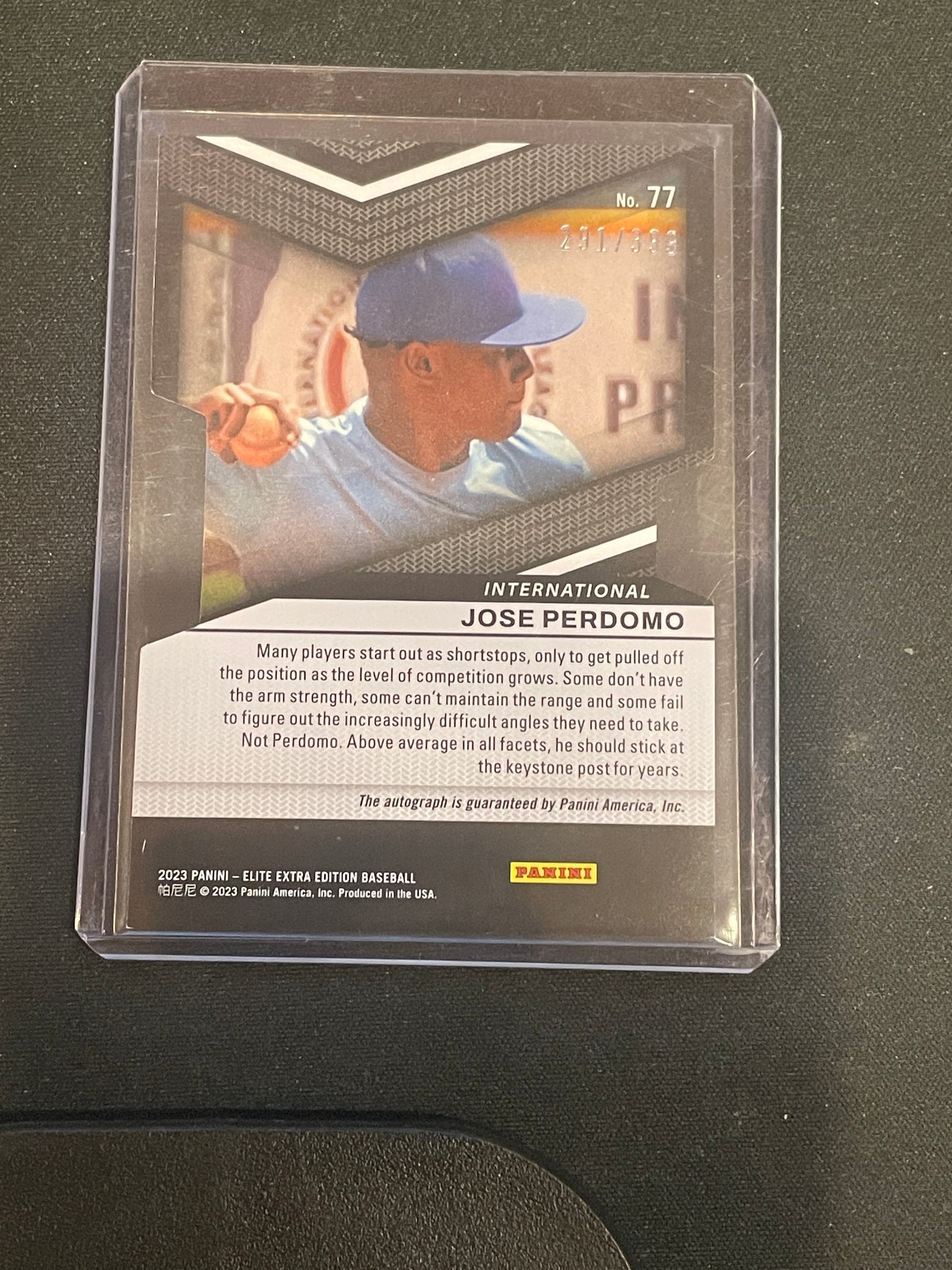 2023 Panini Elite Extra Edition Baseball Jose Perdomo Autograph /399 #77