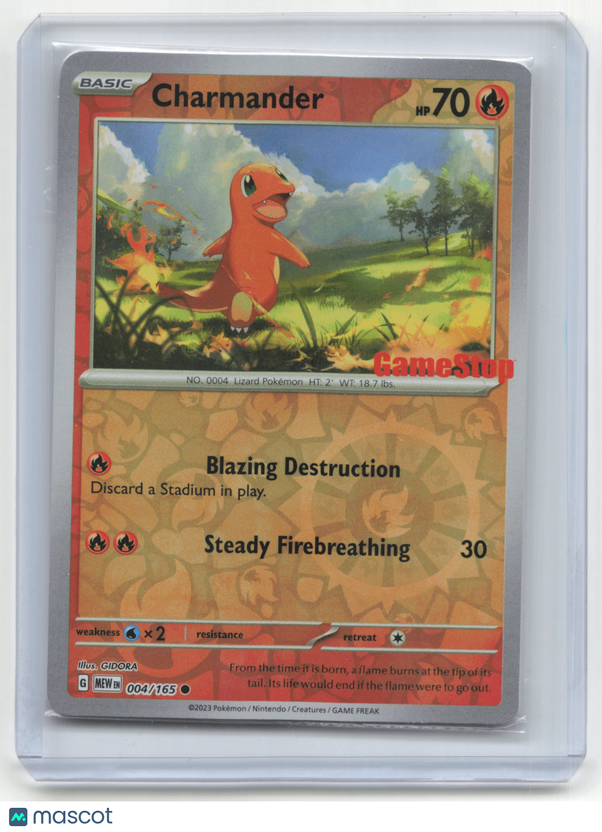 2023 Charmander Pokemon 151 #004/165 GameStop Stamp