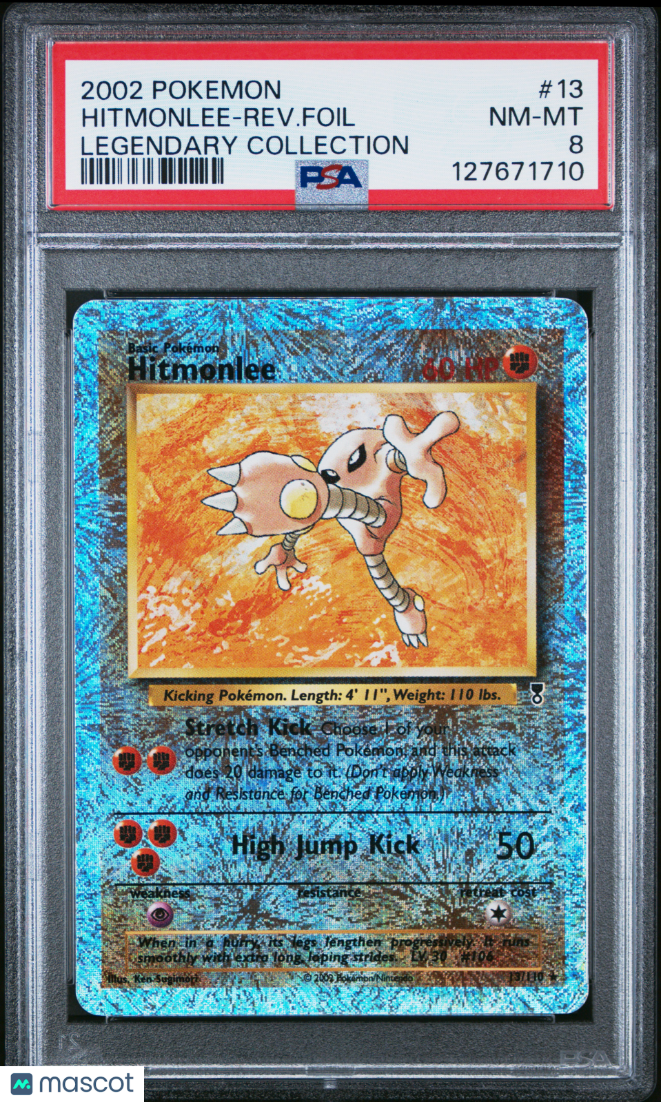 2002 Pokemon Hitmonlee Legendary Collection Reverse Foil #13 PSA 8