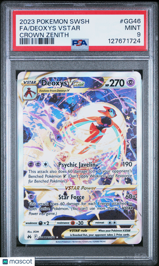 2023 Pokemon Deoxys VSTAR Crown Zenith: Galarian Gallery #GG46 PSA 9