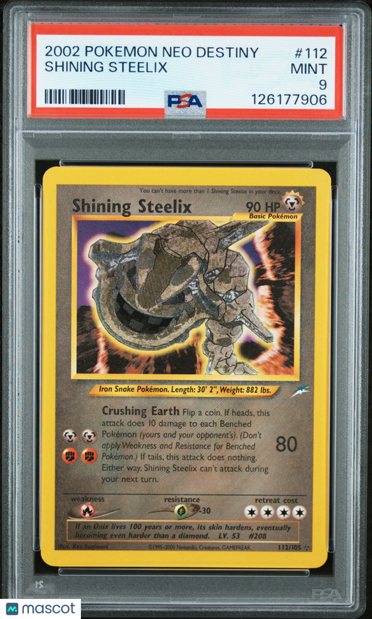 2002 Pokemon Shining Steelix Neo Destiny #112 PSA 9