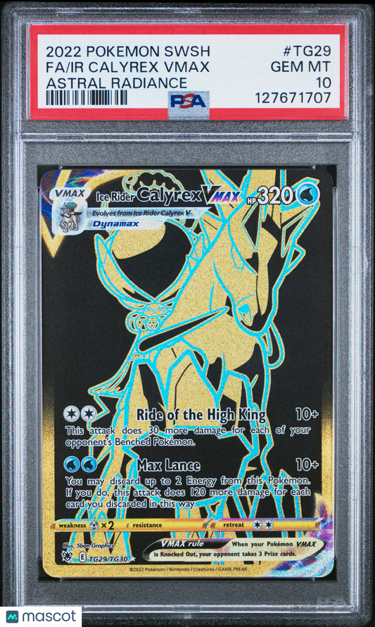 2022 Pokemon Ice Rider Calyrex VMAX Astral Radiance:Trainer Gallery #TG29 PSA 10
