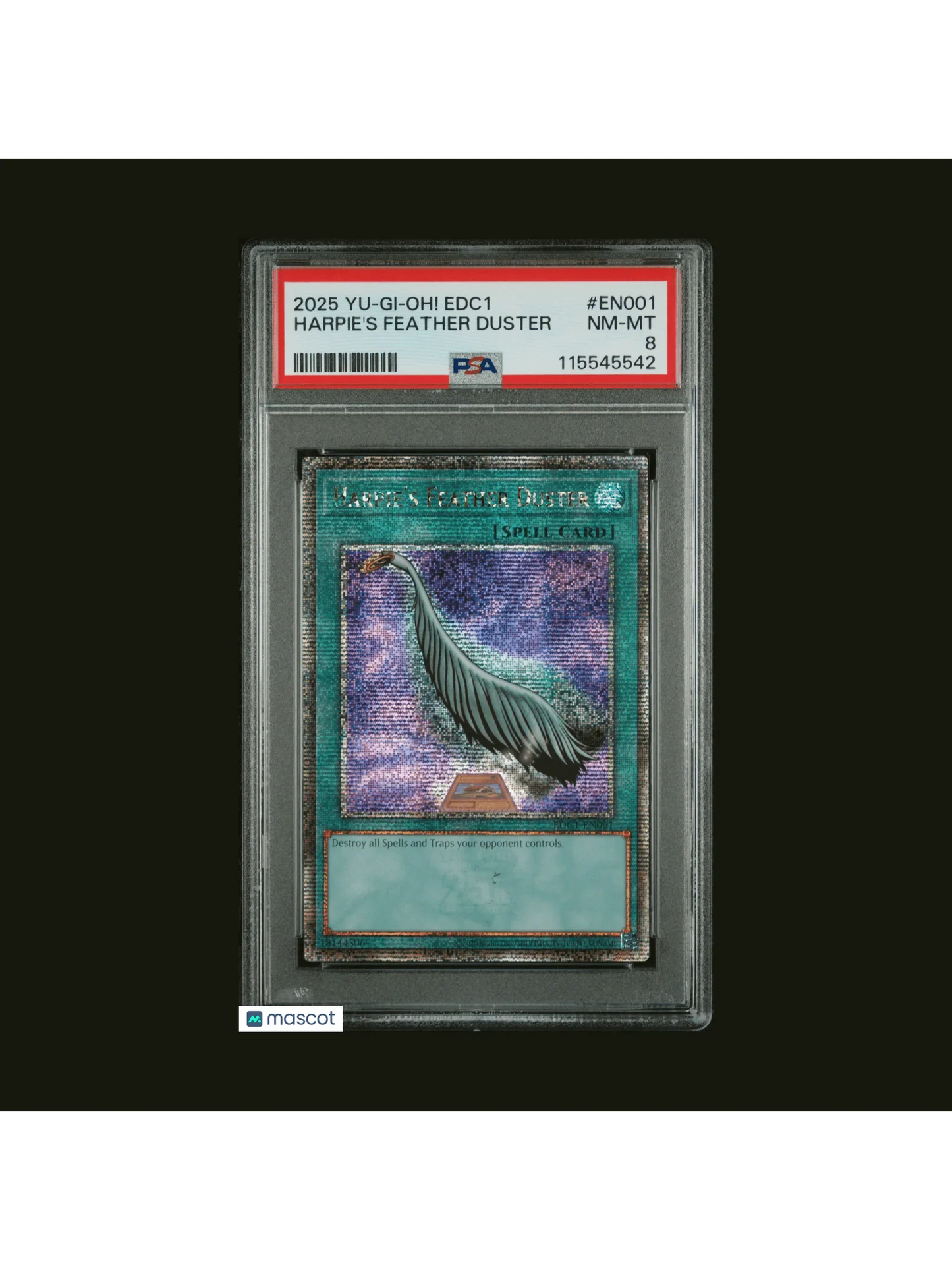 2025 Yu-Gi-Oh! Harpie's Feather Duster Edc1-Early Days Collection #EN001 PSA 8 - Papa Joey's Collectibles
