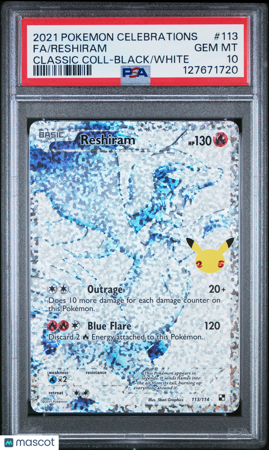 2021 Pokemon Reshiram Celebrations #113 PSA 10