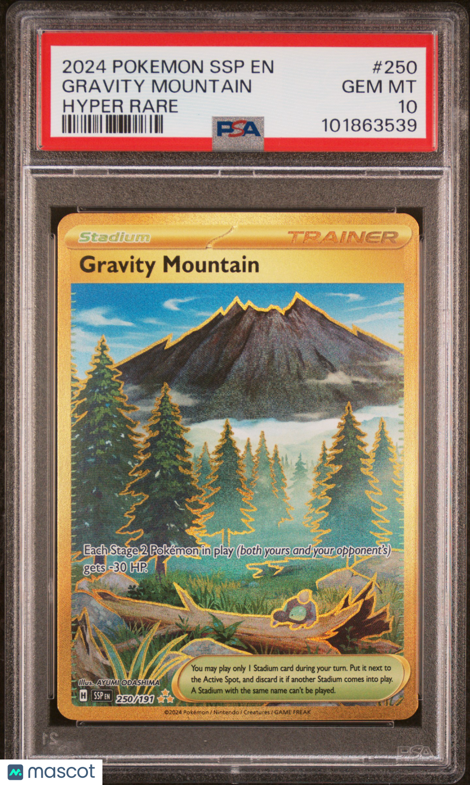 Gravity Mountain 2024 Pokemon SSP EN-Surging Sparks #250 Hyper Rare PSA 10