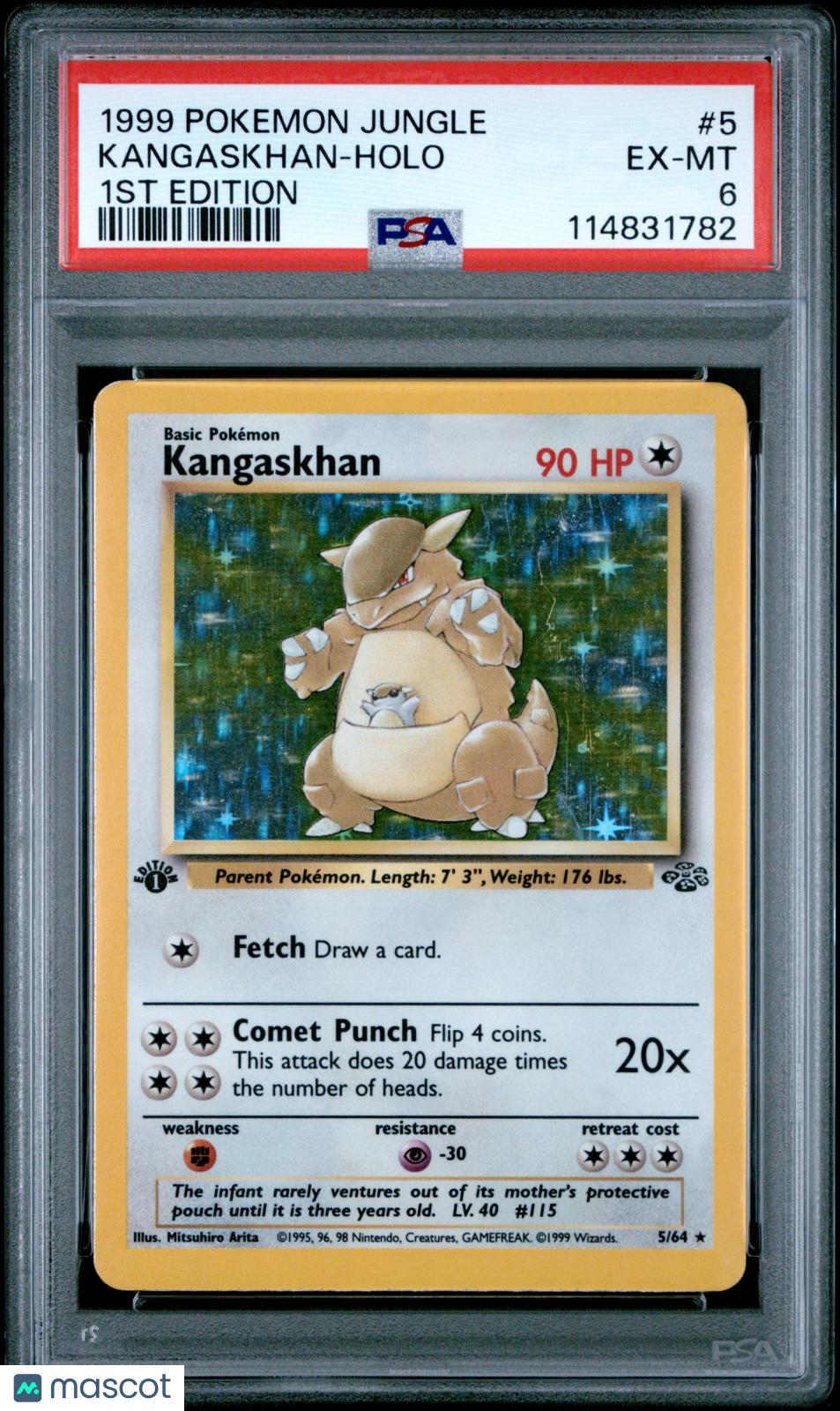 1999 Pokemon Kangaskhan Jungle #5 1ST Edition PSA 6