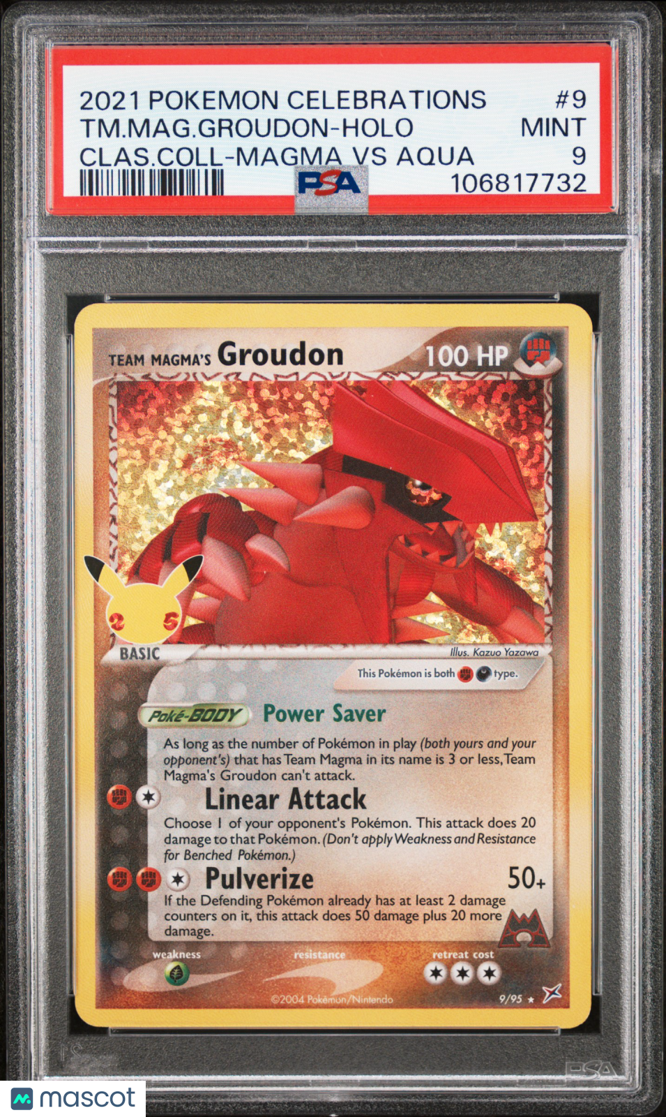 Pokemon TCG TM. Mag. Groudon Clas.Coll-Magma VS Aqua PSA 9