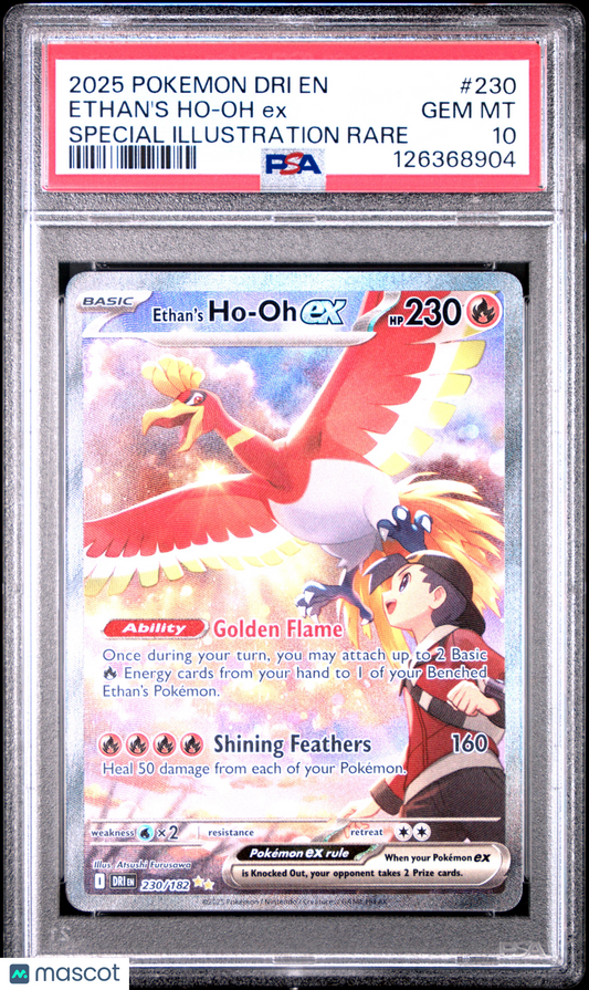 2025 Pokemon Ethan's Ho-Oh EX Destined Rivals SIR Holofoil #230 PSA 10