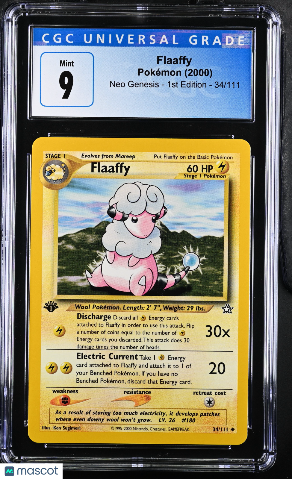 Flaaffy 2000 Pokemon Neo Genesis #34/111 1st Edition CGC 9