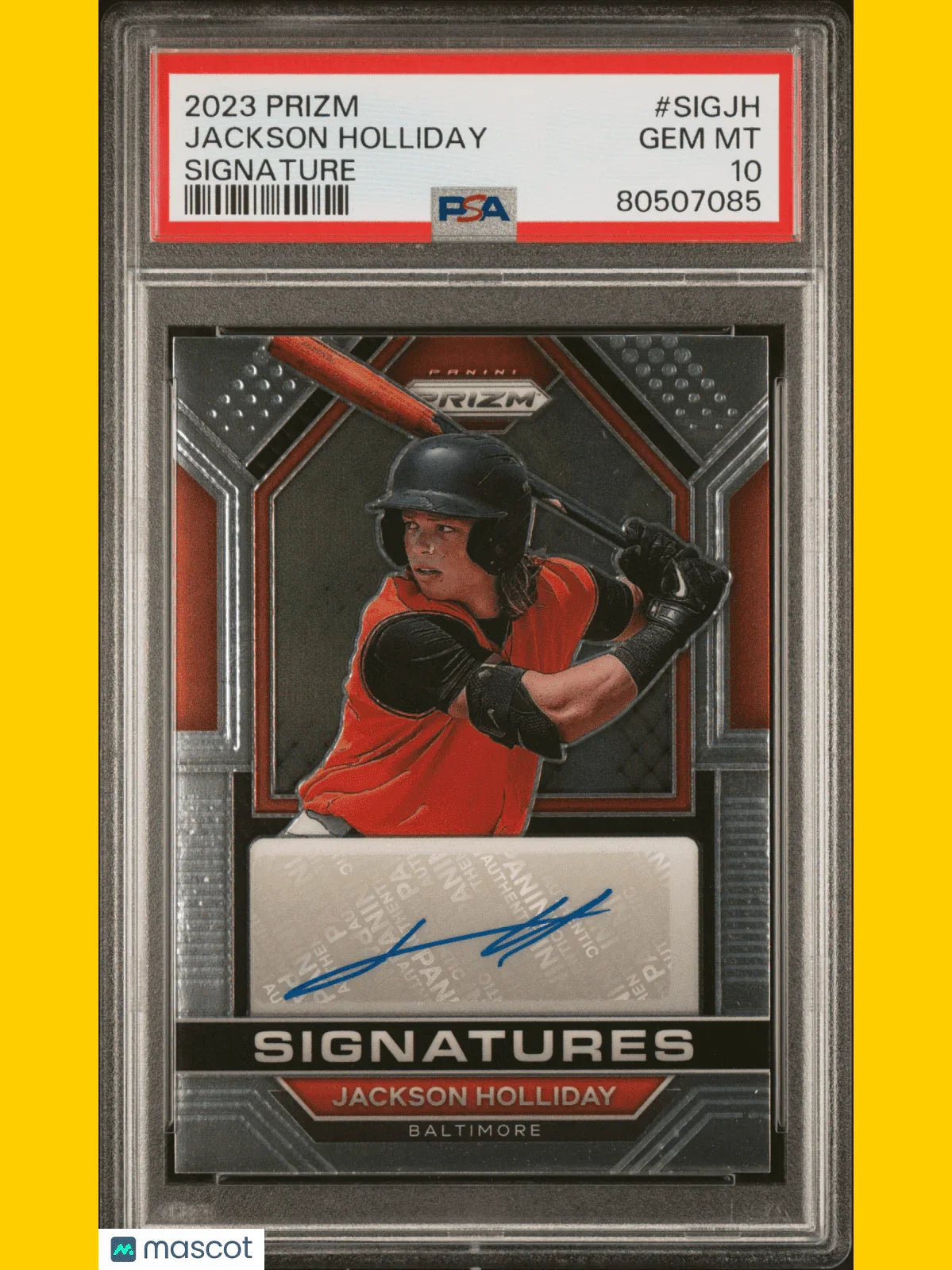 2023 Panini Prizm Signatures Baseball Jackson Holliday #SIGJH PSA 10 - Papa Joey's Collectibles