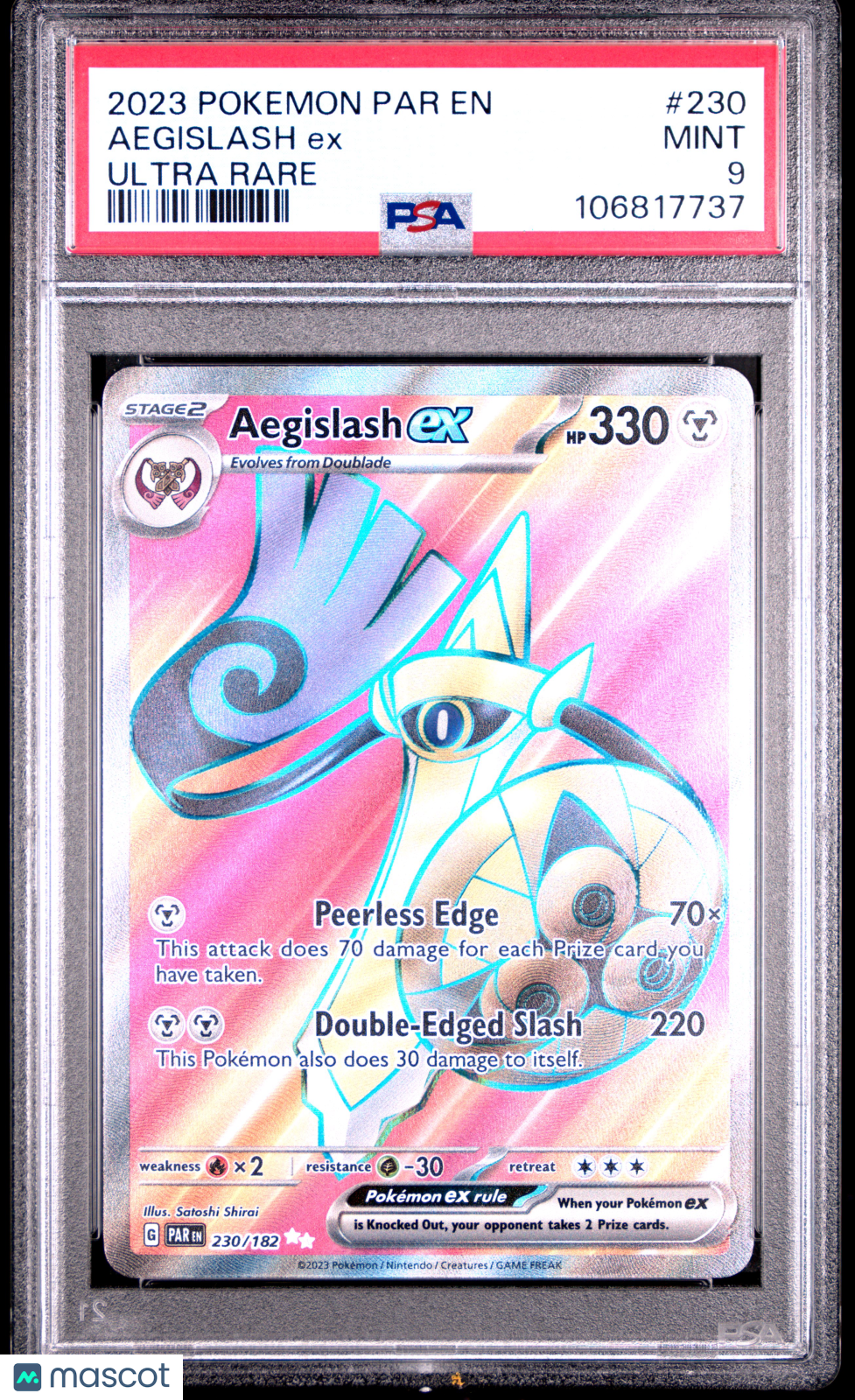 2023 Pokemon TCG Aegislash EX Paradox Rift #230 PSA 9
