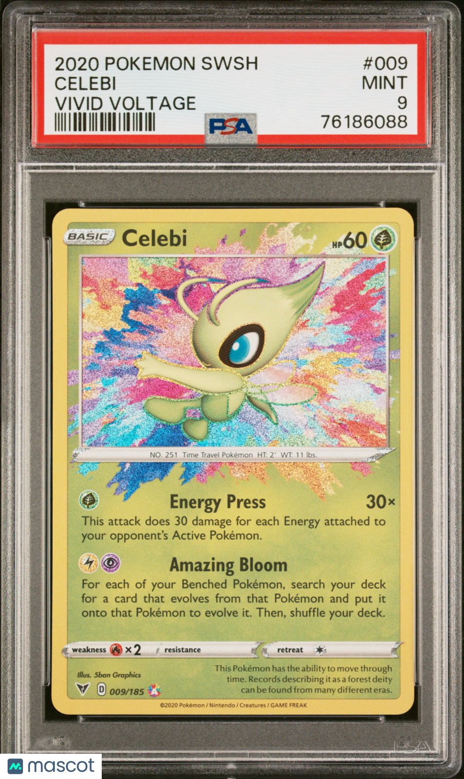 2020 Pokemon TCG Celebi Vivid Voltage #009 Vivid Voltage PSA 9