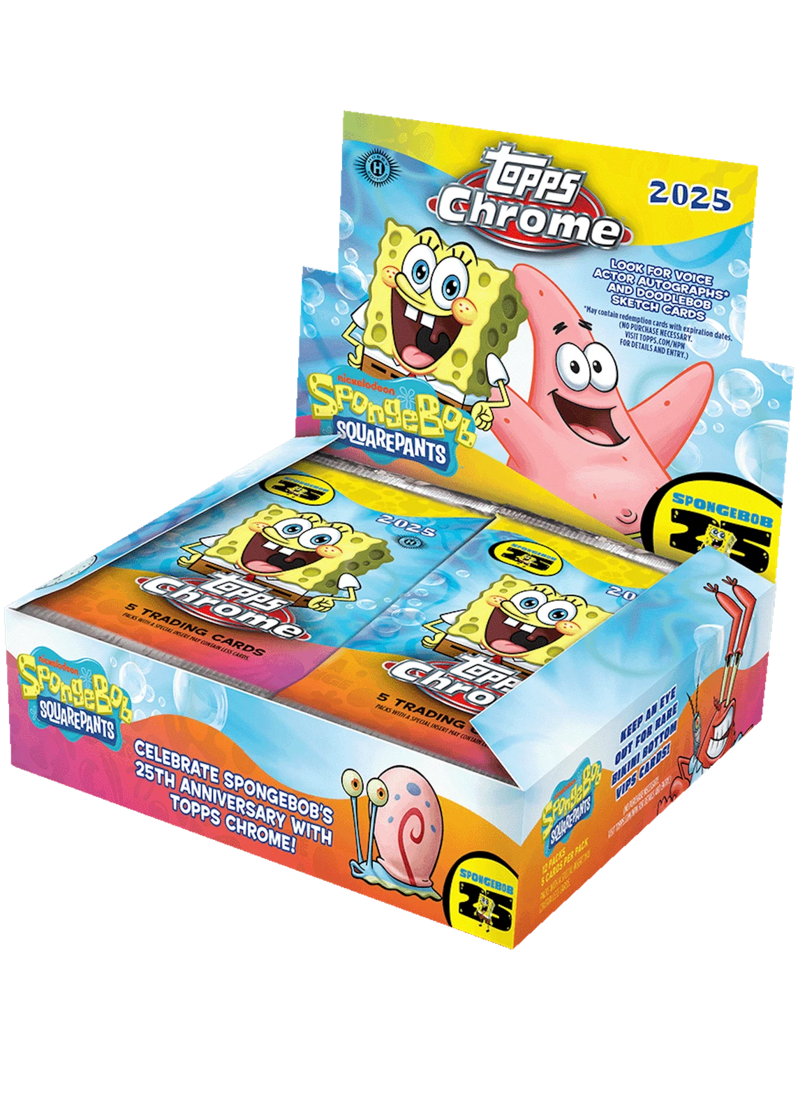 Spongebob Topps Chrome 25th Anniversary - Hobby Booster Pack