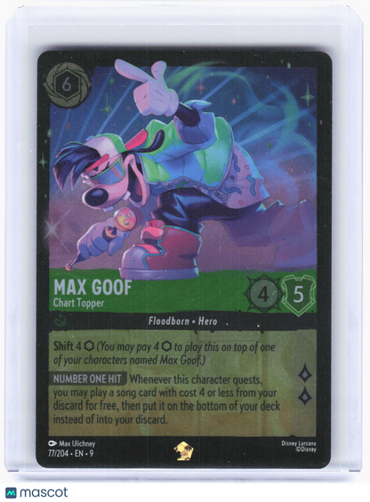 2025 Lorcana—Max Goof - Chart Topper #77 Fabled—Legendary Foil [Lightly Played]