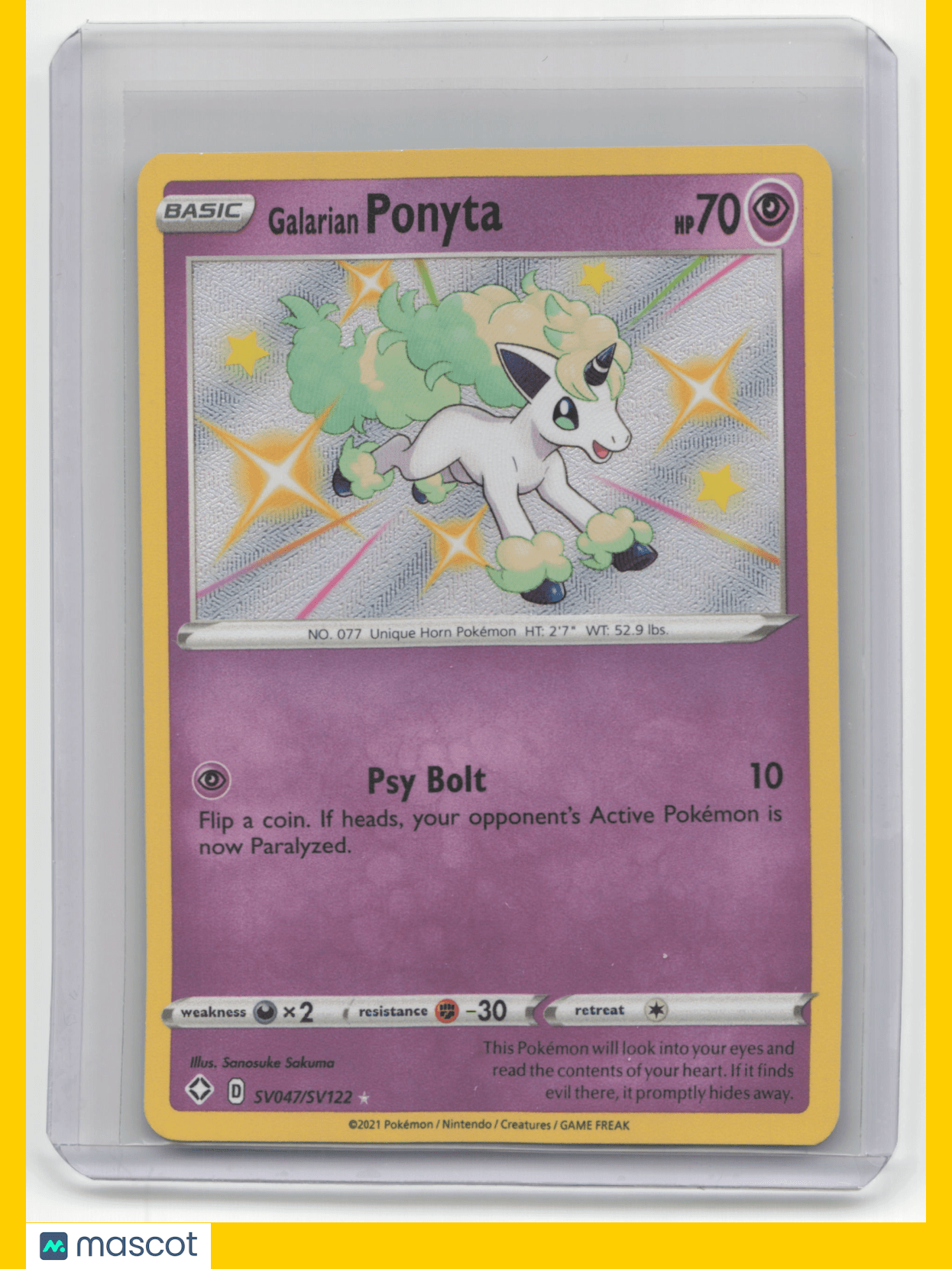 2021 Pokémon Galarian Ponyta Shining Fates #SV042/SV122