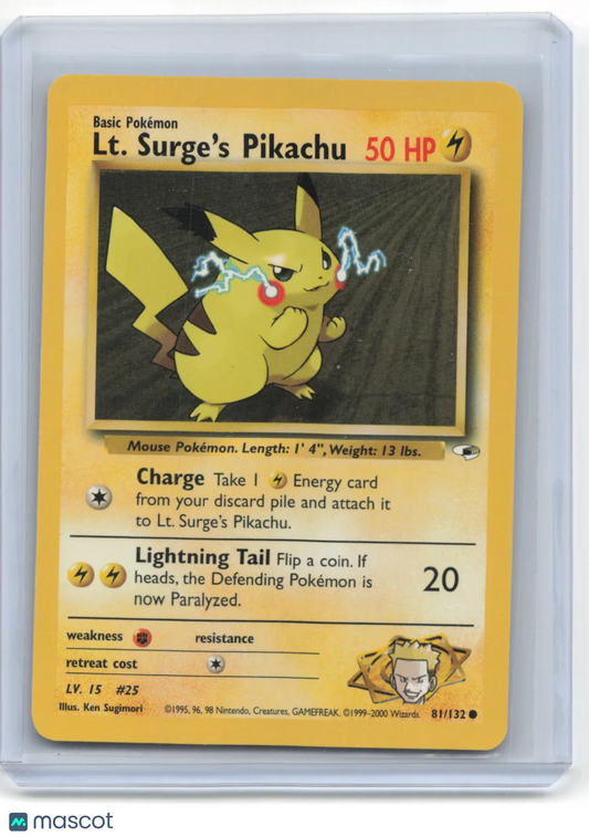 2000 Pokemon TCG Lt. Surge's Pikachu Gym Heroes #81/132 - Papa Joey's Collectibles