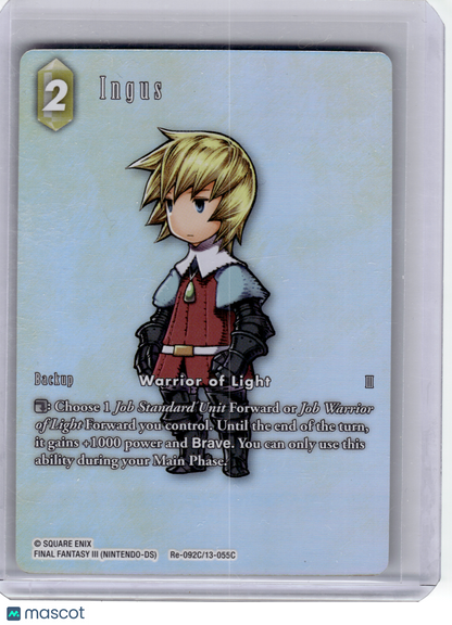 2025 Final Fantasy TCG—Ingus #Re-092C/13-055C Legacy Coll.—C Foil (Full Art)