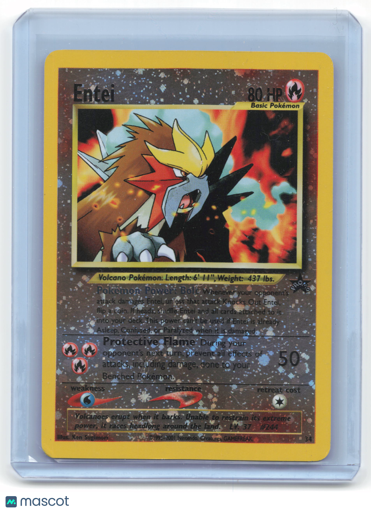 2001 Pokemon Entei Neo Revelation #34 Damaged