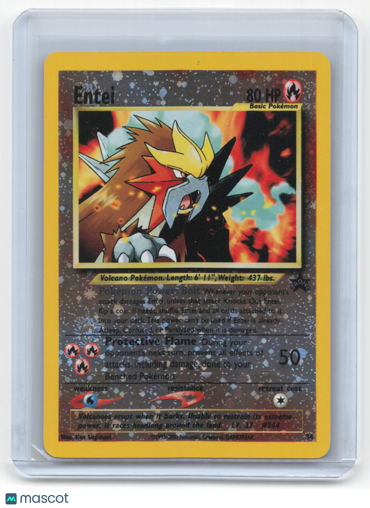 2001 Pokemon Entei Neo Revelation #34 Damaged