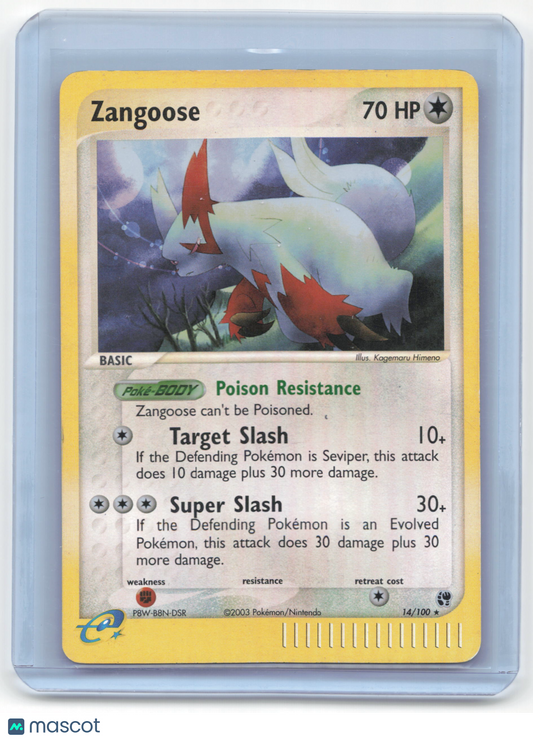 2003 Pokemon Zangoose EX Sandstorm #14/100 Heavily Played