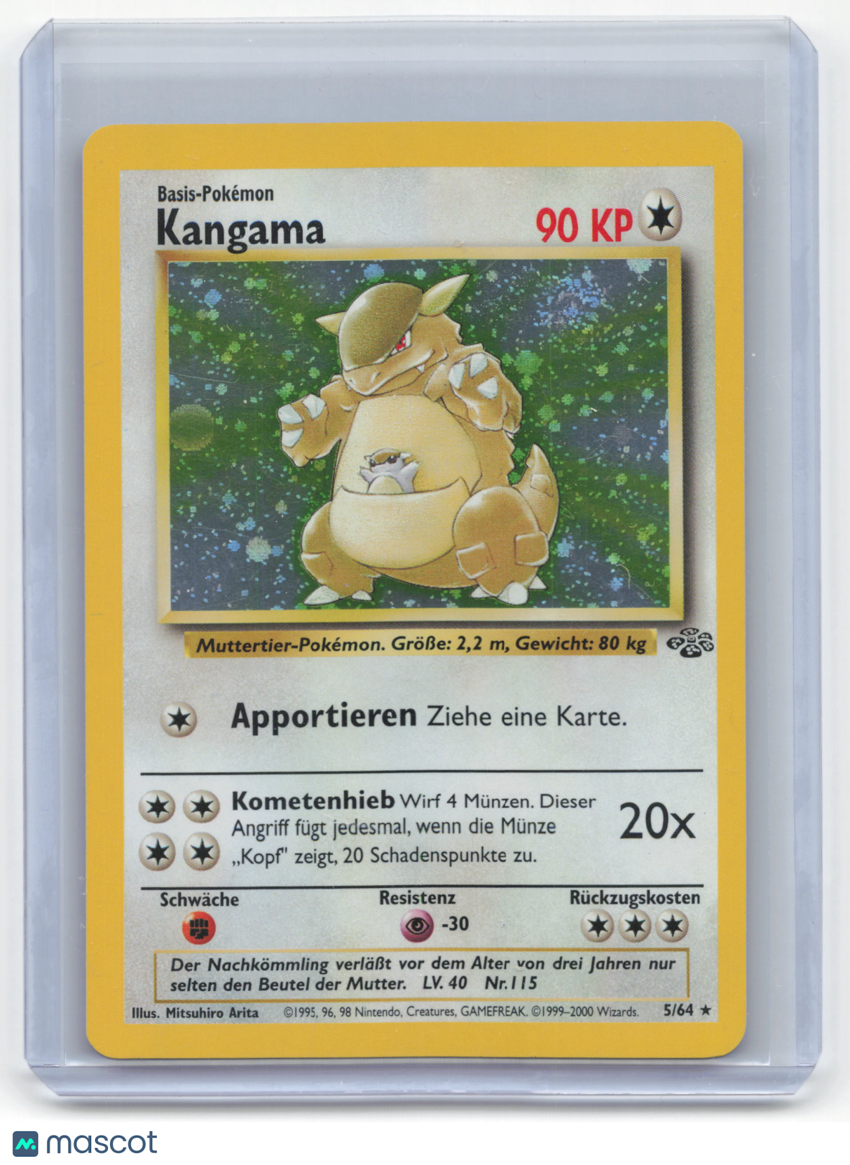 2000 Pokemon Kangaskhan Jungle #5/64 German (Swirl) Near Mint