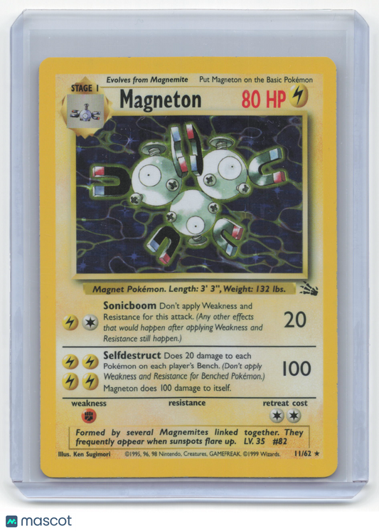 1999 Pokemon Magneton Fossil #11/62 Lightly Played