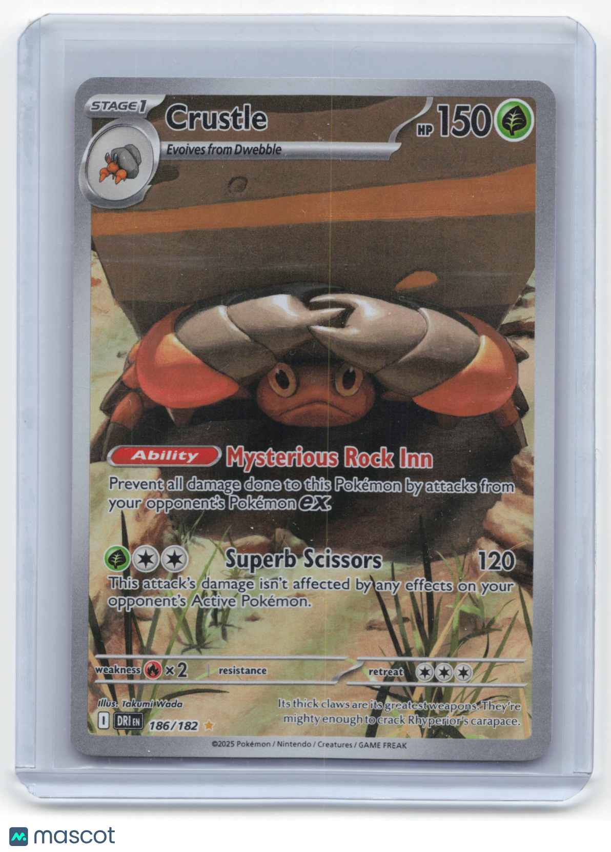 2025 Pokemon Crustle Destined Rivals #186/182 Near Mint