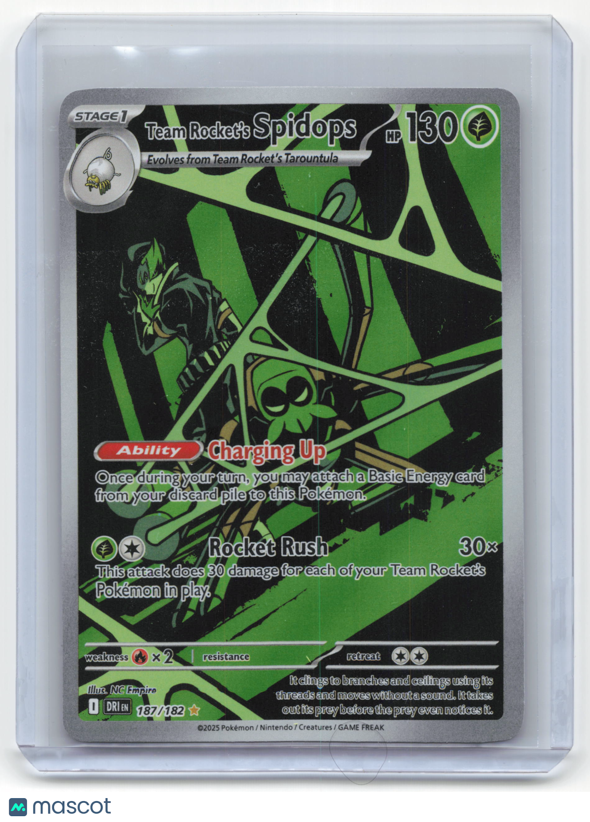 2025 Pokemon Team Rocket's Spidops Destined Rivals #187/182 Near Mint