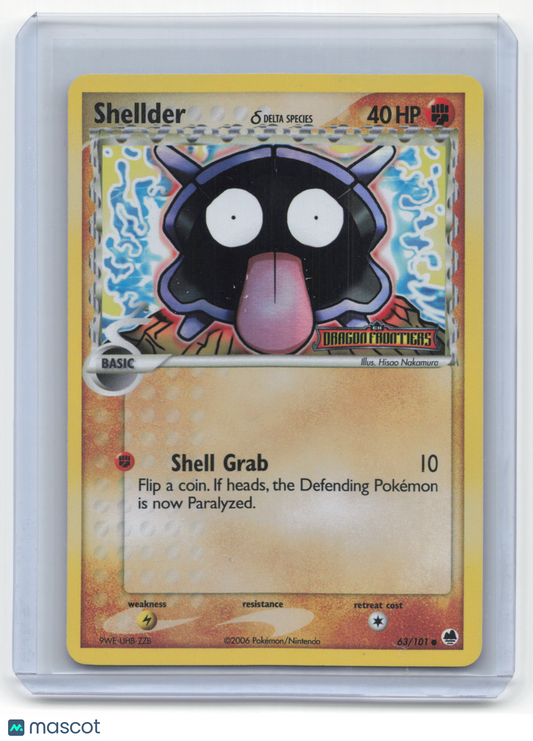 2006 Pokemon Shellder EX Dragon Frontiers #63/101 Near Miint