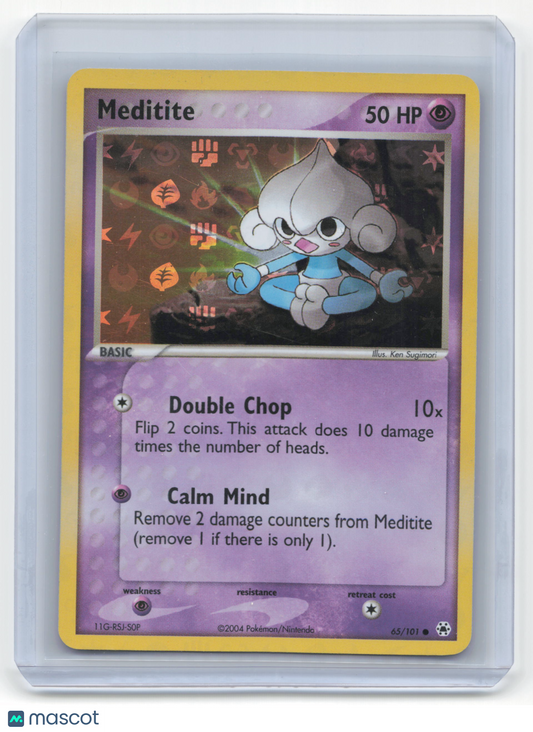 2004 Pokemon—Meditite #65 EX Hidden Legends—Common Reverse Holo