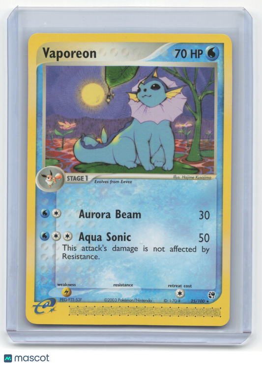 2003 Pokemon Vaporeon EX Sandstorm #25/100 Near Mint