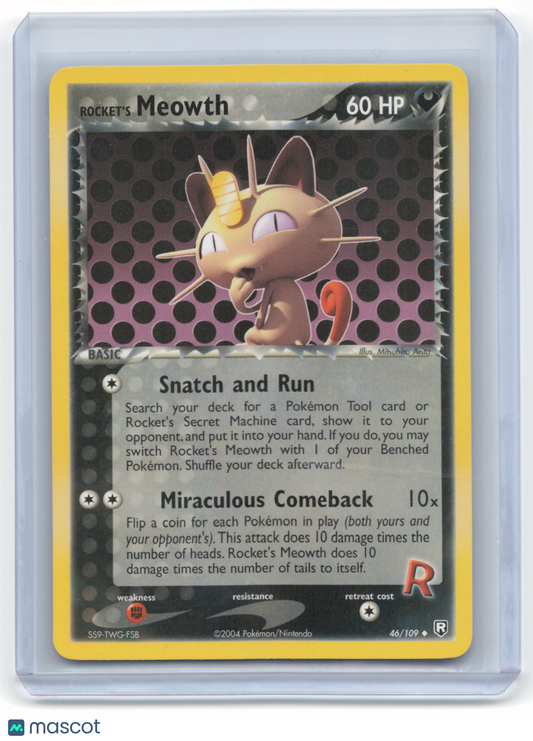 2004 Pokemon Rocket's Meowth EX Team Rocket Returns #46/109 Near Mint