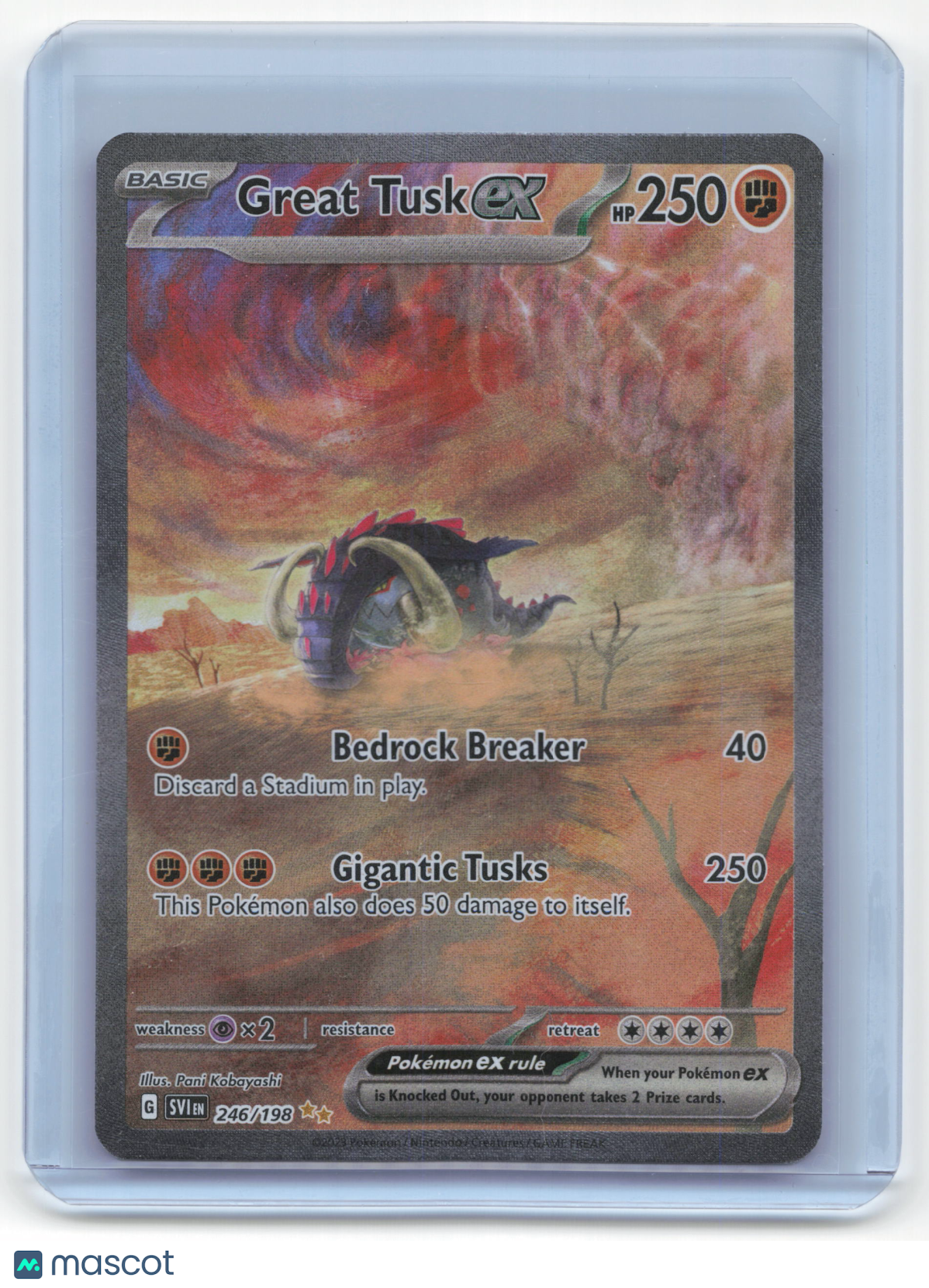 2023 Pokemon Great Tusk EX Scarlet & Violet #246/198 Near Mint - Papa Joey's Collectibles