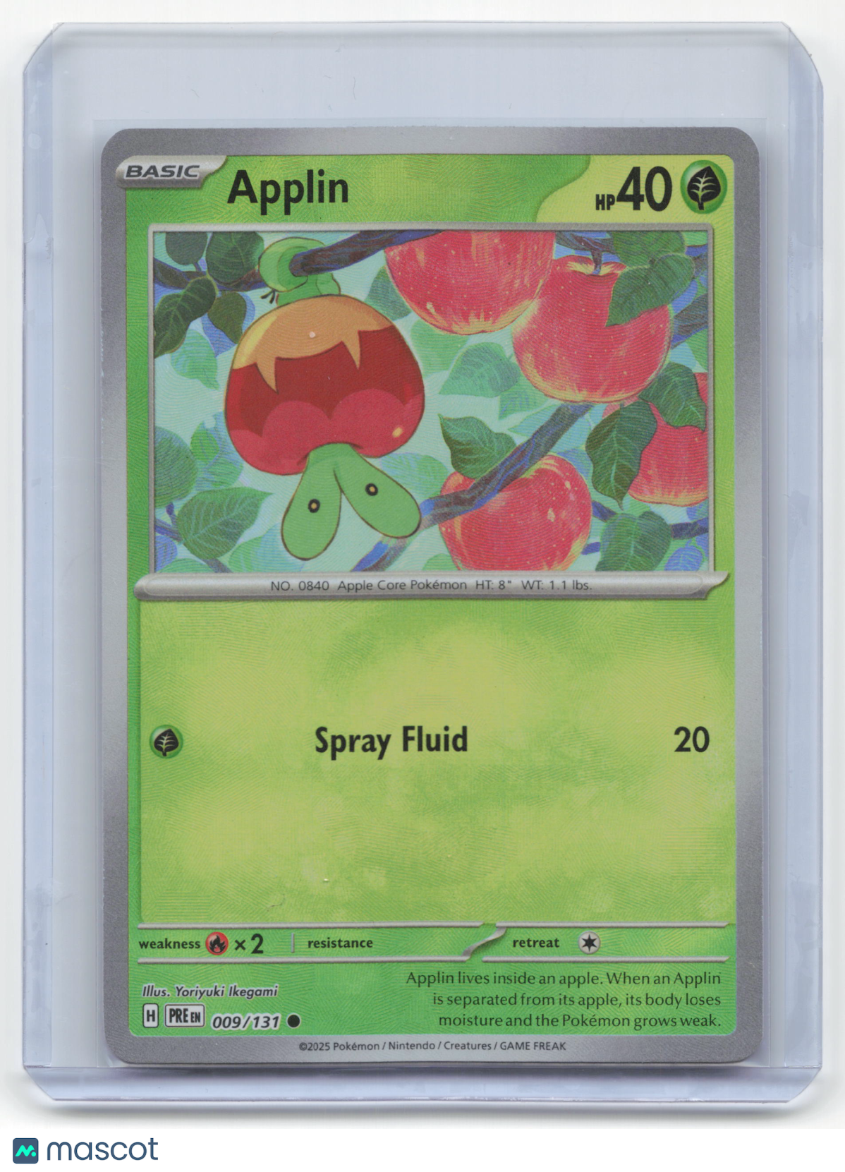 2025 Pokemon Applin Prismatic Evolutions #9/131 Near Mint Masterball