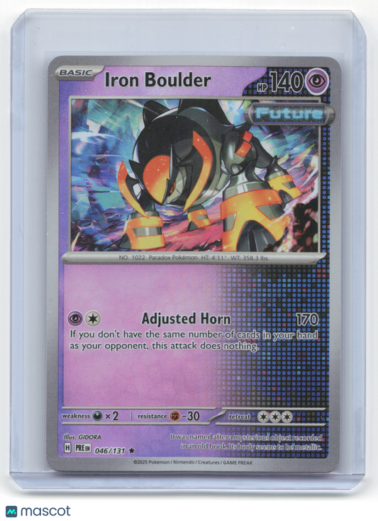 2025 Pokemon Iron Boulder Prismatic Evolutions #46/131 Masterball Near Mint