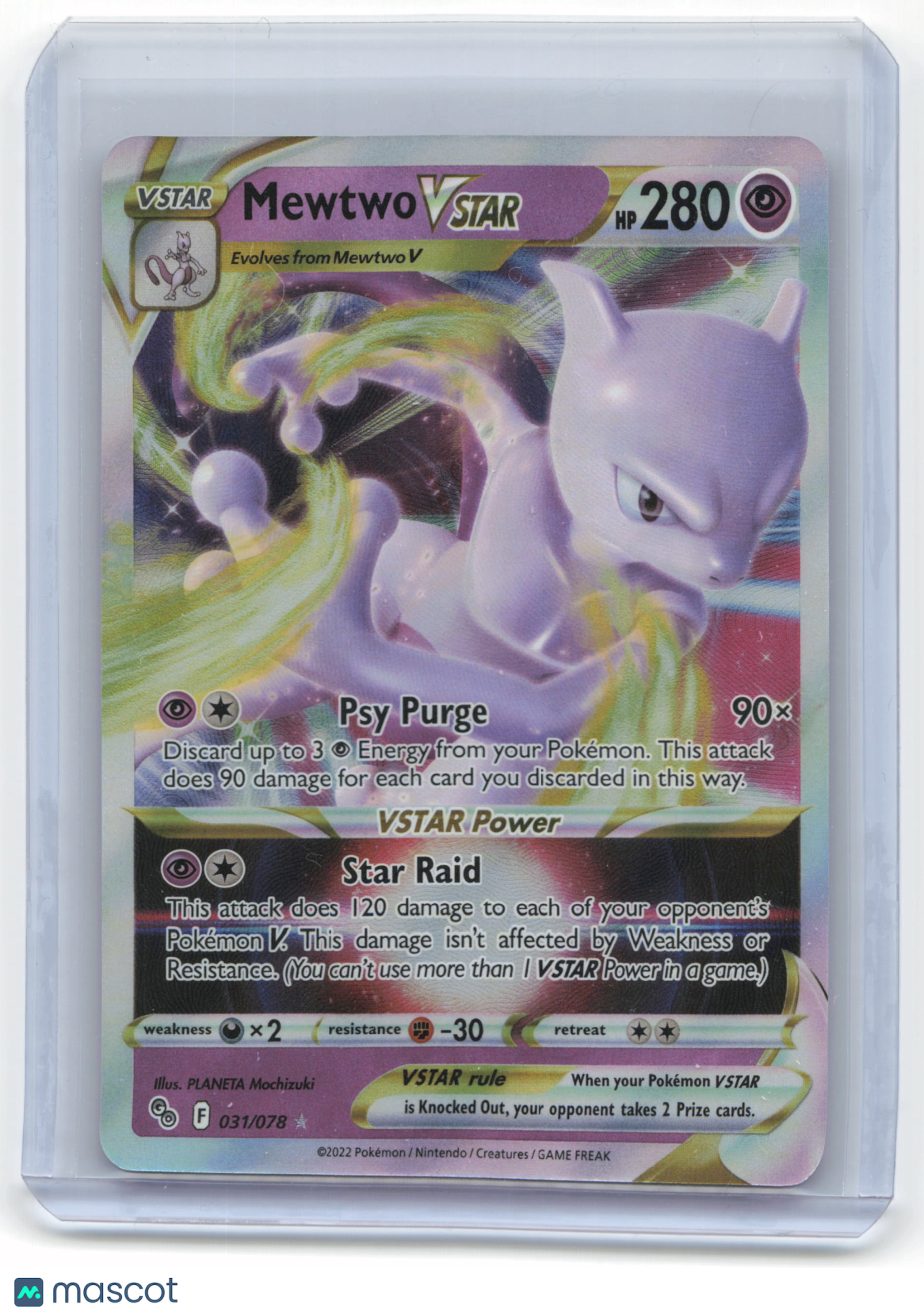 2022 Mewtwo VSTAR Pokemon GO #31/78 Near Mint