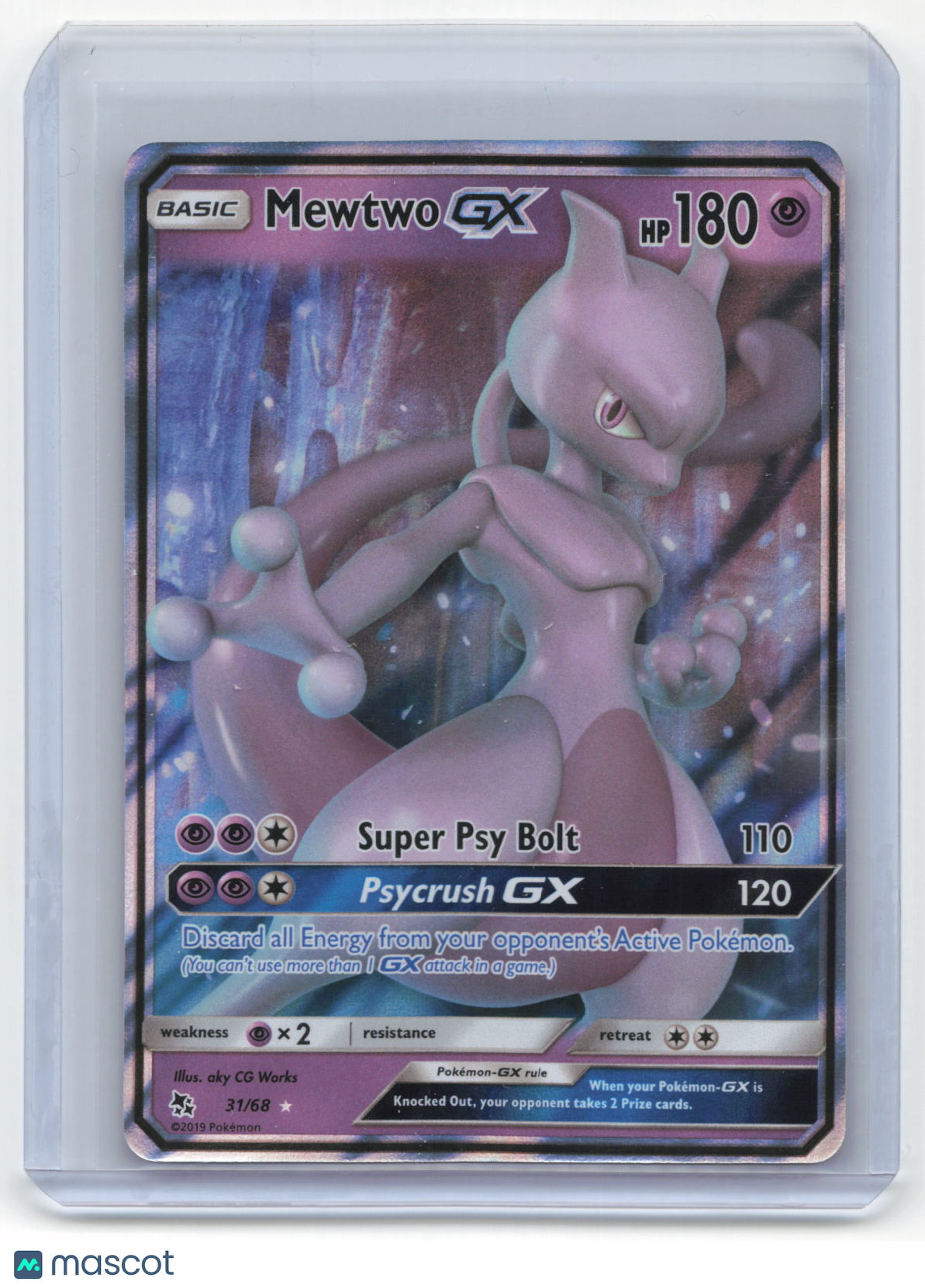 2019 Pokemon Mewtwo GX Hidden Fates #31/68 Near Mint