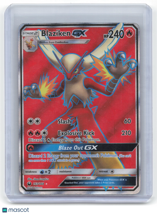2018 Pokemon Blaziken GX Celestial Storm #153/168 Damaged