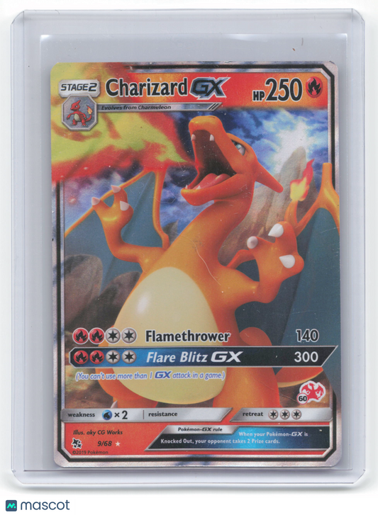 2019 Pokemon Charizard GX Hidden Fates #9/68 Damaged