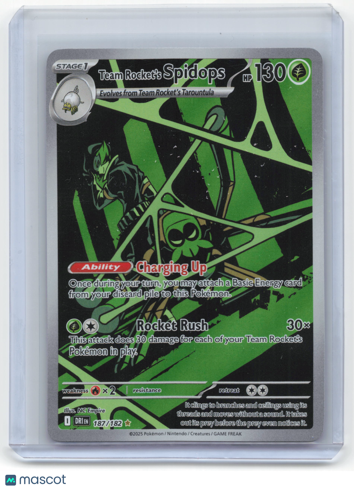 2025 Pokemon Team Rocket's Spidops Destined Rivals #187/182 Near Mint - Papa Joey's Collectibles