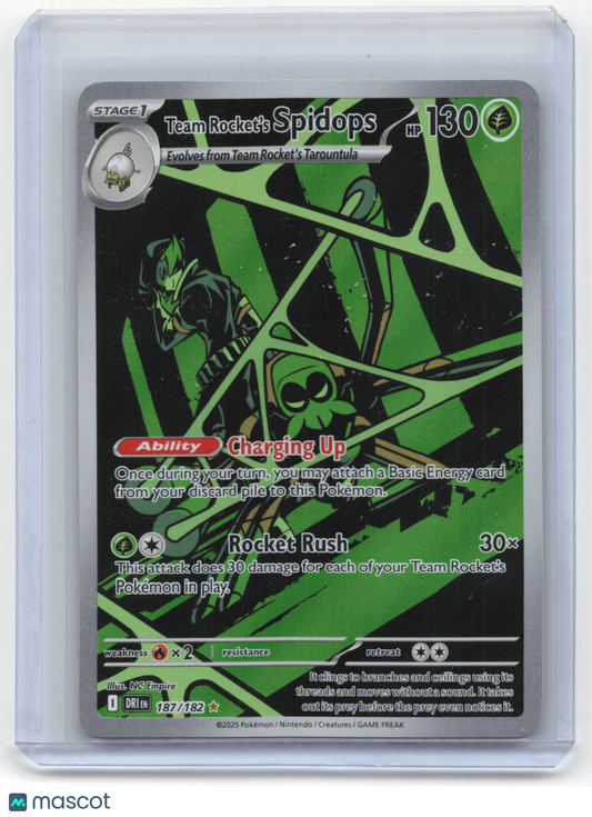 2025 Pokemon Team Rocket's Spidops Destined Rivals #187/182 Near Mint